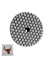 Круг алмазный шлифовальный по камню гибкий 2#, 100 мм,сухой, оранжевый "Бык"